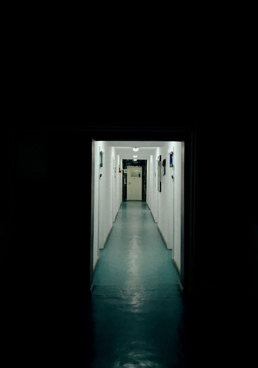 hallway with lights